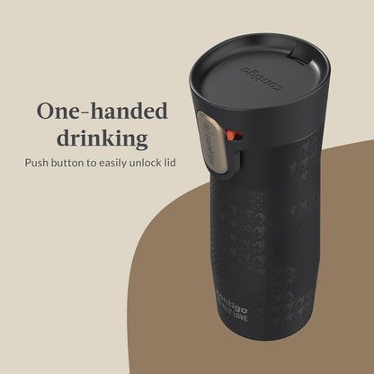 x Ally Love Stainless Steel Vacuum-Insulated Travel Mug with Autoseal and Easy Clean Lid, Spill-proof, Keeps Drinks cold 24 hrs & hot for 11 hrs, BPA Free, 16oz., West Loop 3.0, Licorice