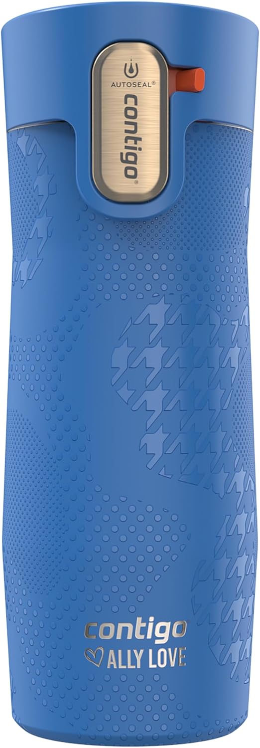 x Ally Love Stainless Steel Vacuum-Insulated Travel Mug with Autoseal and Easy Clean Lid, Spill-proof, Keeps Drinks cold 24 hrs & hot for 11 hrs, BPA Free, 16oz., West Loop 3.0, Licorice