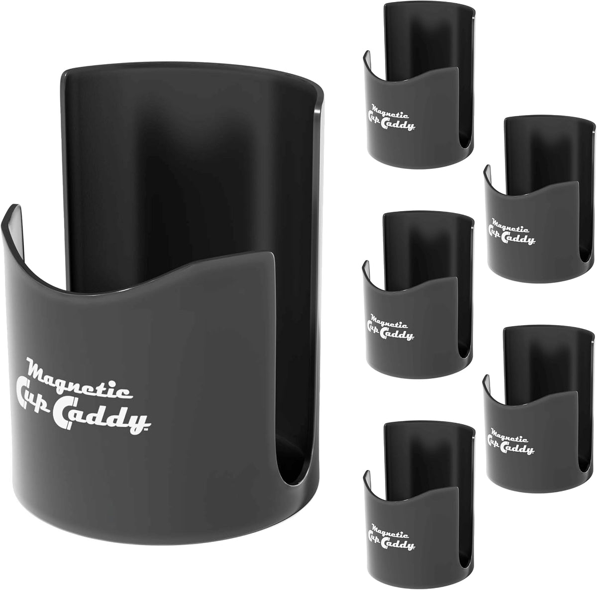 Magnetic Cup Holder - Caddy for Bottles, Glasses, and Cans - Fits on Fridge, Lawnmower, Forklift, Cart, or Ladder - Heavy-Duty Magnet