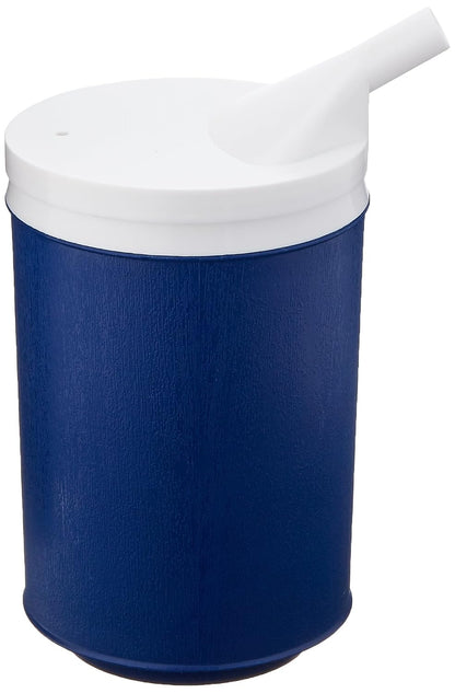 Insulated Mug with Tumbler Lid, Durable Container for Hot and Cold Liquid Beverages, Tea, Smoothies, 8 oz Blue Travel Coffee Cup with Lid for Elderly, Disabled, Handicapped, Weak Grip