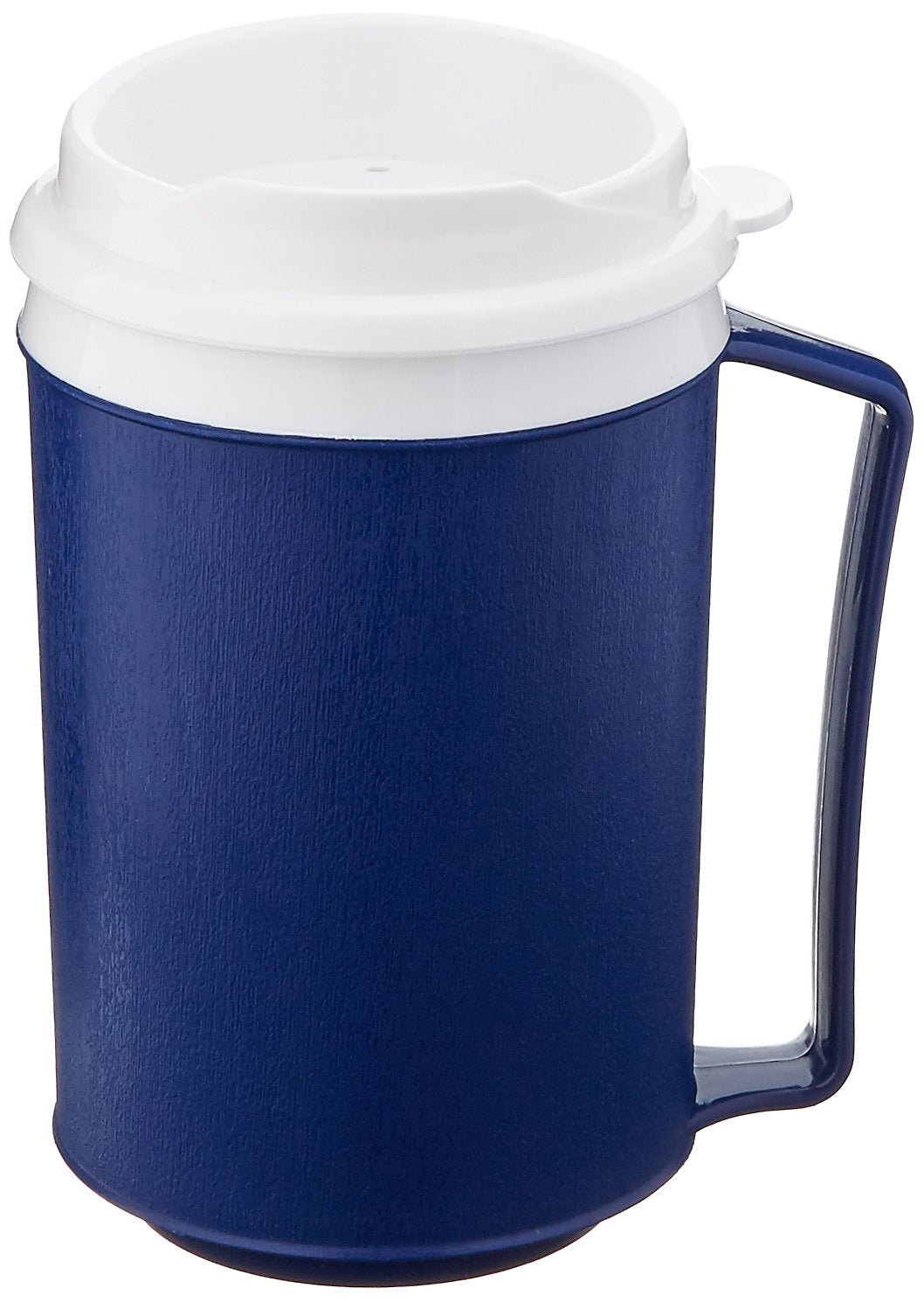 Insulated Mug with Tumbler Lid, Durable Container for Hot and Cold Liquid Beverages, Tea, Smoothies, 8 oz Blue Travel Coffee Cup with Lid for Elderly, Disabled, Handicapped, Weak Grip
