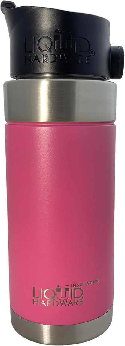 Sidewinder: Never Lose Your Lid | Patented Magnetic Quick Stick Lid | Stainless Steel Vacuum Insulated | Leak Proof (Sunset Orange, 20 oz w/Loop Top)