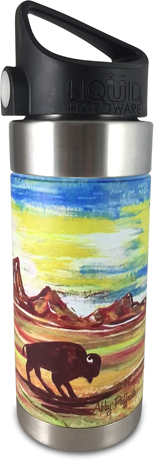 Sidewinder: Never Lose Your Lid | Patented Magnetic Quick Stick Lid | Stainless Steel Vacuum Insulated | Leak Proof (Sunset Orange, 20 oz w/Loop Top)