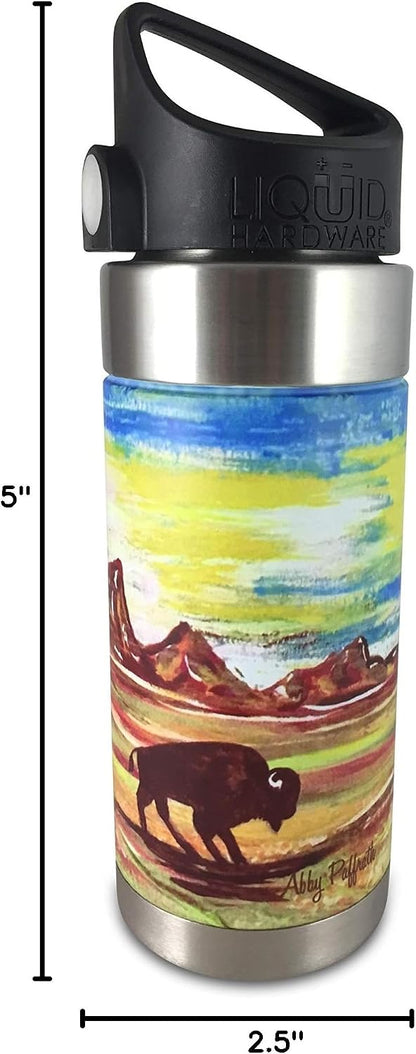 Sidewinder: Never Lose Your Lid | Patented Magnetic Quick Stick Lid | Stainless Steel Vacuum Insulated | Leak Proof (Sunset Orange, 20 oz w/Loop Top)