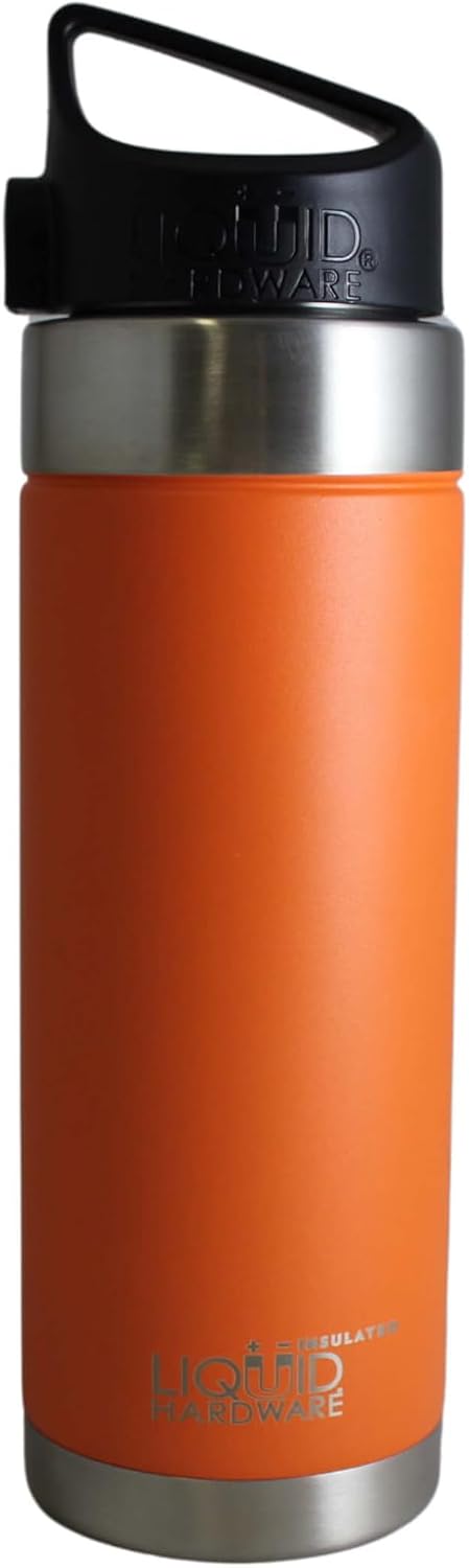 Sidewinder: Never Lose Your Lid | Patented Magnetic Quick Stick Lid | Stainless Steel Vacuum Insulated | Leak Proof (Sunset Orange, 20 oz w/Loop Top)