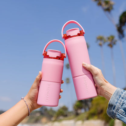 Rise 35oz Water Bottle With 100% Leakproof Covered Silicone Straw | Insulated Stainless Steel Water Bottle With Removable Straw | Fast Flow | Soft Sip Silicone Spout | BPA-Free (Rose Taupe)