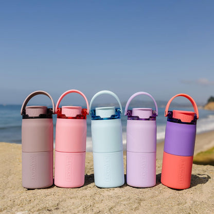 Rise 35oz Water Bottle With 100% Leakproof Covered Silicone Straw | Insulated Stainless Steel Water Bottle With Removable Straw | Fast Flow | Soft Sip Silicone Spout | BPA-Free (Rose Taupe)