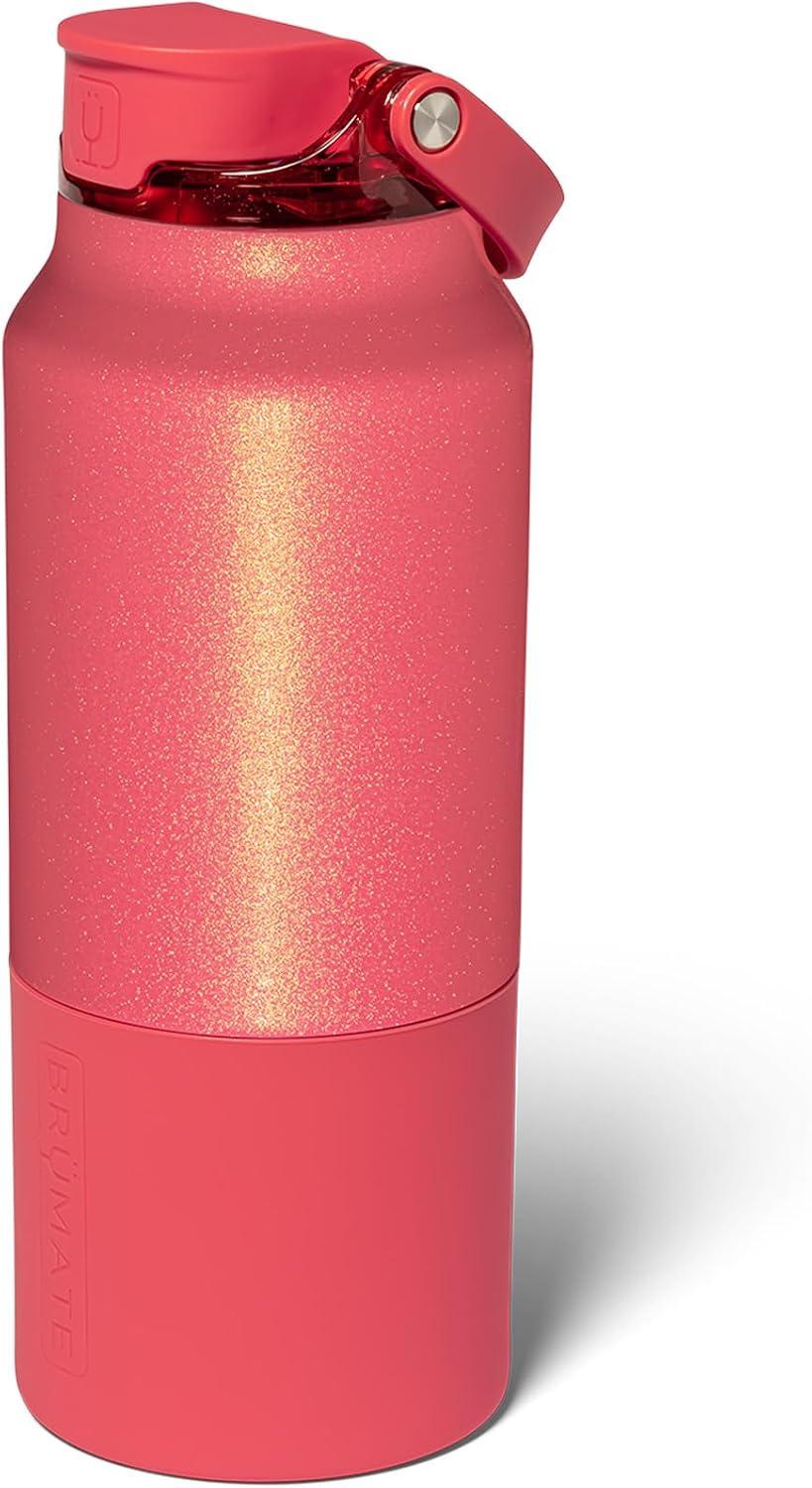 Rise 35oz Water Bottle With 100% Leakproof Covered Silicone Straw | Insulated Stainless Steel Water Bottle With Removable Straw | Fast Flow | Soft Sip Silicone Spout | BPA-Free (Rose Taupe)