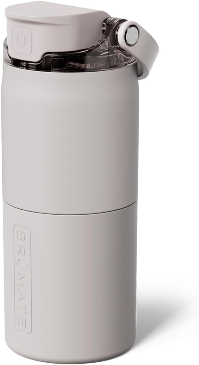 Rise 35oz Water Bottle With 100% Leakproof Covered Silicone Straw | Insulated Stainless Steel Water Bottle With Removable Straw | Fast Flow | Soft Sip Silicone Spout | BPA-Free (Rose Taupe)