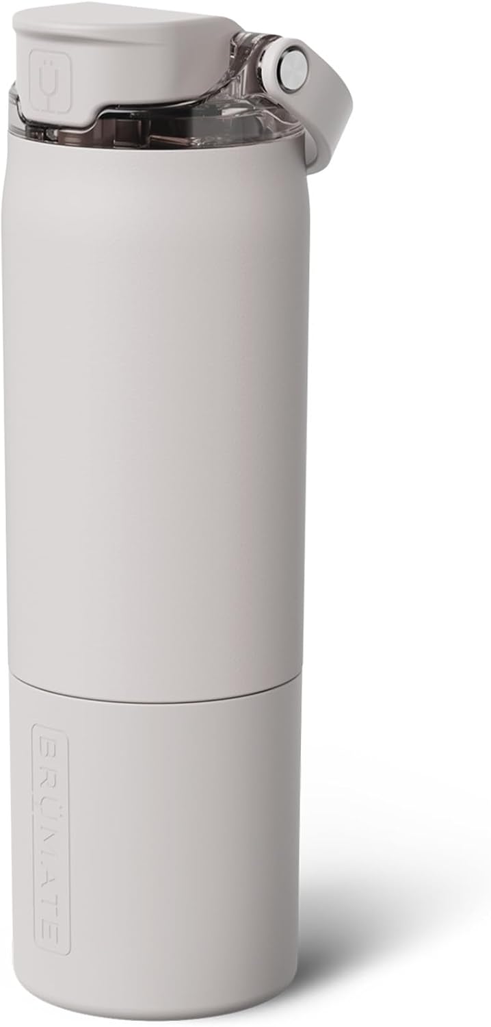 Rise 35oz Water Bottle With 100% Leakproof Covered Silicone Straw | Insulated Stainless Steel Water Bottle With Removable Straw | Fast Flow | Soft Sip Silicone Spout | BPA-Free (Rose Taupe)