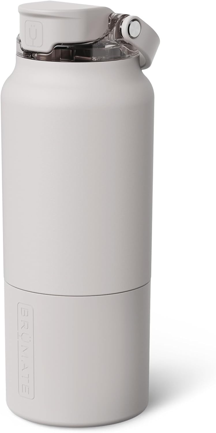 Rise 35oz Water Bottle With 100% Leakproof Covered Silicone Straw | Insulated Stainless Steel Water Bottle With Removable Straw | Fast Flow | Soft Sip Silicone Spout | BPA-Free (Rose Taupe)