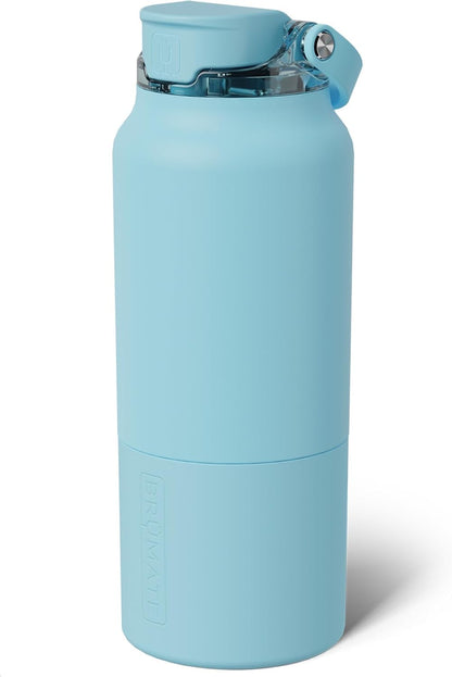 Rise 35oz Water Bottle With 100% Leakproof Covered Silicone Straw | Insulated Stainless Steel Water Bottle With Removable Straw | Fast Flow | Soft Sip Silicone Spout | BPA-Free (Rose Taupe)