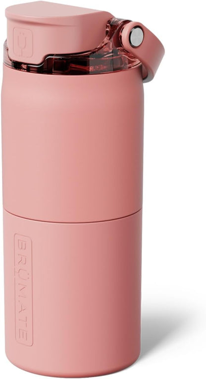 Rise 35oz Water Bottle With 100% Leakproof Covered Silicone Straw | Insulated Stainless Steel Water Bottle With Removable Straw | Fast Flow | Soft Sip Silicone Spout | BPA-Free (Rose Taupe)