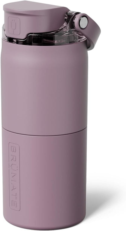 Rise 35oz Water Bottle With 100% Leakproof Covered Silicone Straw | Insulated Stainless Steel Water Bottle With Removable Straw | Fast Flow | Soft Sip Silicone Spout | BPA-Free (Rose Taupe)