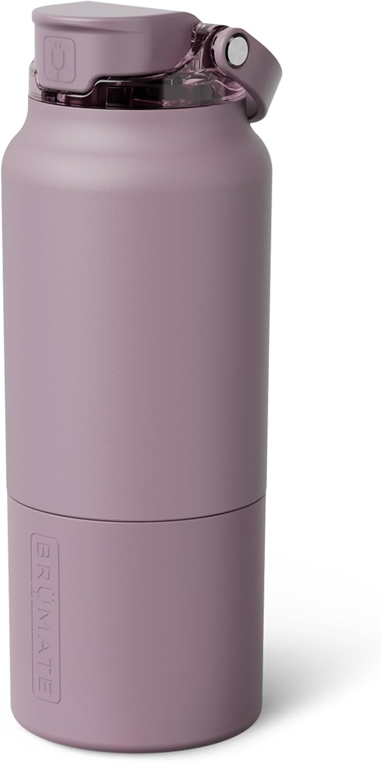 Rise 35oz Water Bottle With 100% Leakproof Covered Silicone Straw | Insulated Stainless Steel Water Bottle With Removable Straw | Fast Flow | Soft Sip Silicone Spout | BPA-Free (Rose Taupe)