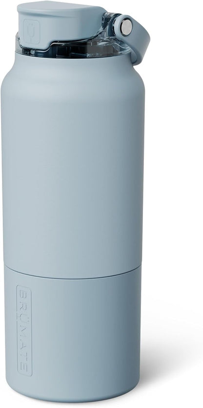 Rise 35oz Water Bottle With 100% Leakproof Covered Silicone Straw | Insulated Stainless Steel Water Bottle With Removable Straw | Fast Flow | Soft Sip Silicone Spout | BPA-Free (Rose Taupe)