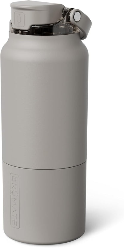 Rise 35oz Water Bottle With 100% Leakproof Covered Silicone Straw | Insulated Stainless Steel Water Bottle With Removable Straw | Fast Flow | Soft Sip Silicone Spout | BPA-Free (Rose Taupe)