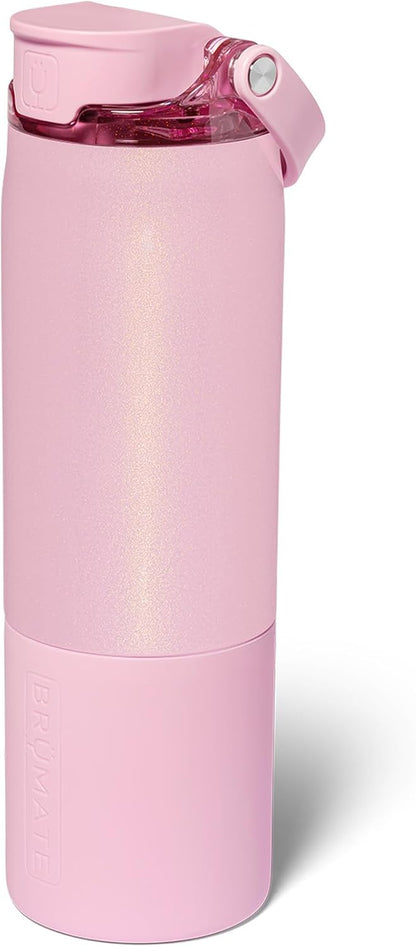 Rise 35oz Water Bottle With 100% Leakproof Covered Silicone Straw | Insulated Stainless Steel Water Bottle With Removable Straw | Fast Flow | Soft Sip Silicone Spout | BPA-Free (Rose Taupe)