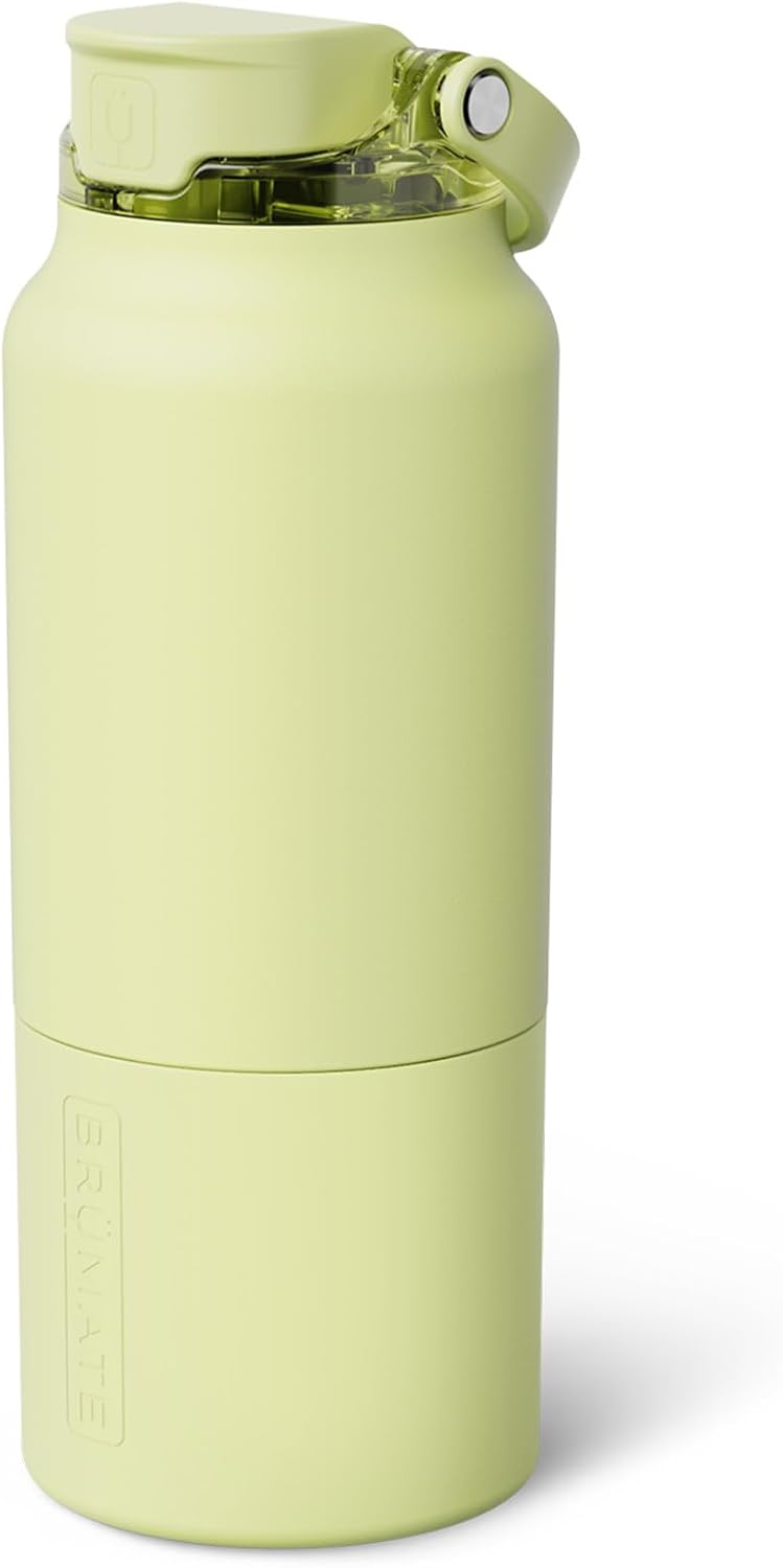 Rise 35oz Water Bottle With 100% Leakproof Covered Silicone Straw | Insulated Stainless Steel Water Bottle With Removable Straw | Fast Flow | Soft Sip Silicone Spout | BPA-Free (Rose Taupe)
