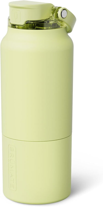 Rise 35oz Water Bottle With 100% Leakproof Covered Silicone Straw | Insulated Stainless Steel Water Bottle With Removable Straw | Fast Flow | Soft Sip Silicone Spout | BPA-Free (Rose Taupe)