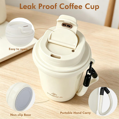 11 oz Travel Coffee Mug Spill Proof Leak Proof Coffee Tumbler | Stainless Steel Thermal Coffee Cup with Lid for Hot and Iced Drinks, Portable Tumbler for Women