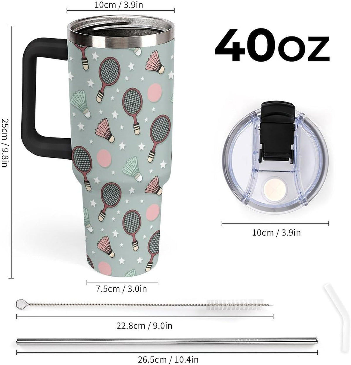 Leakproof Tumbler Vacuum Sealed Car Holder Friendly For Travel Simple Minimalist White Poppy Flower Pattern Coffee Mug Light Rose Red-style-27 - Colors C