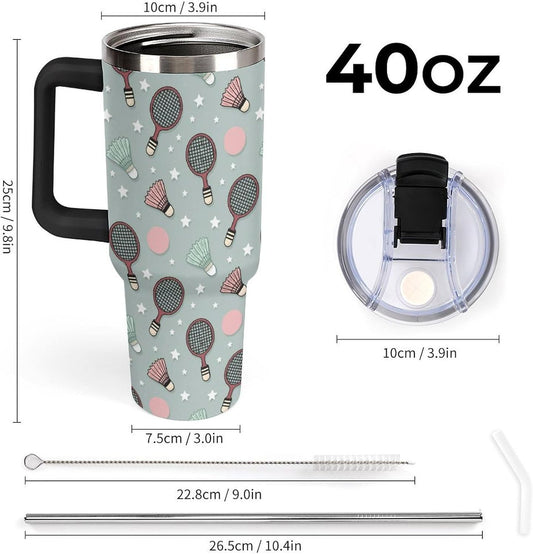 Leakproof Tumbler Vacuum Sealed Car Holder Friendly For Travel Simple Minimalist White Poppy Flower Pattern Coffee Mug Light Rose Red-style-27 - Colors C
