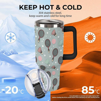 Leakproof Tumbler Vacuum Sealed Car Holder Friendly For Travel Simple Minimalist White Poppy Flower Pattern Coffee Mug Light Rose Red-style-27 - Colors C