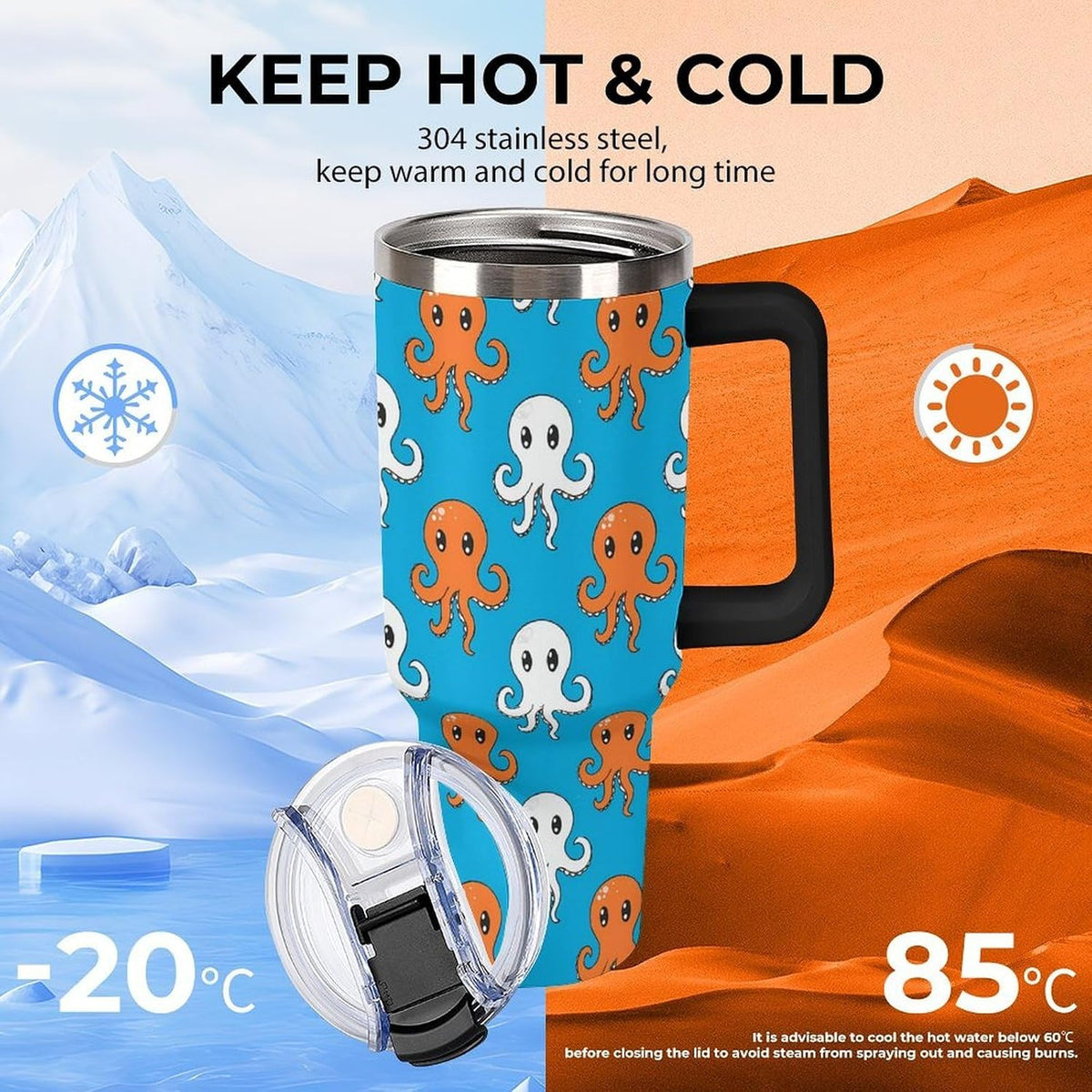 Leakproof Tumbler Vacuum Sealed Car Holder Friendly For Travel Simple Minimalist White Poppy Flower Pattern Coffee Mug Light Rose Red-style-27 - Colors C