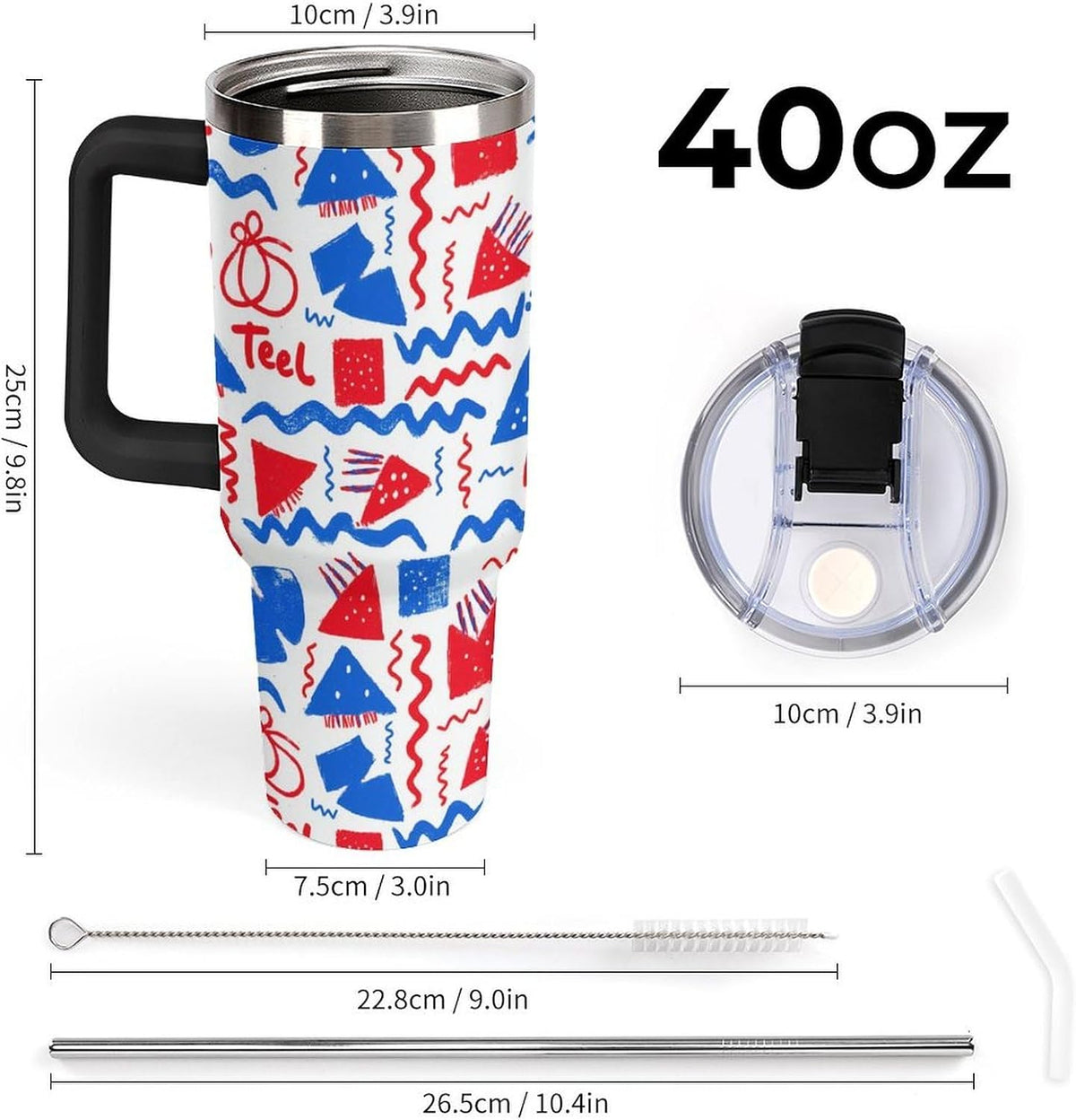 Leakproof Tumbler Vacuum Sealed Car Holder Friendly For Travel Simple Minimalist White Poppy Flower Pattern Coffee Mug Light Rose Red-style-27 - Colors C