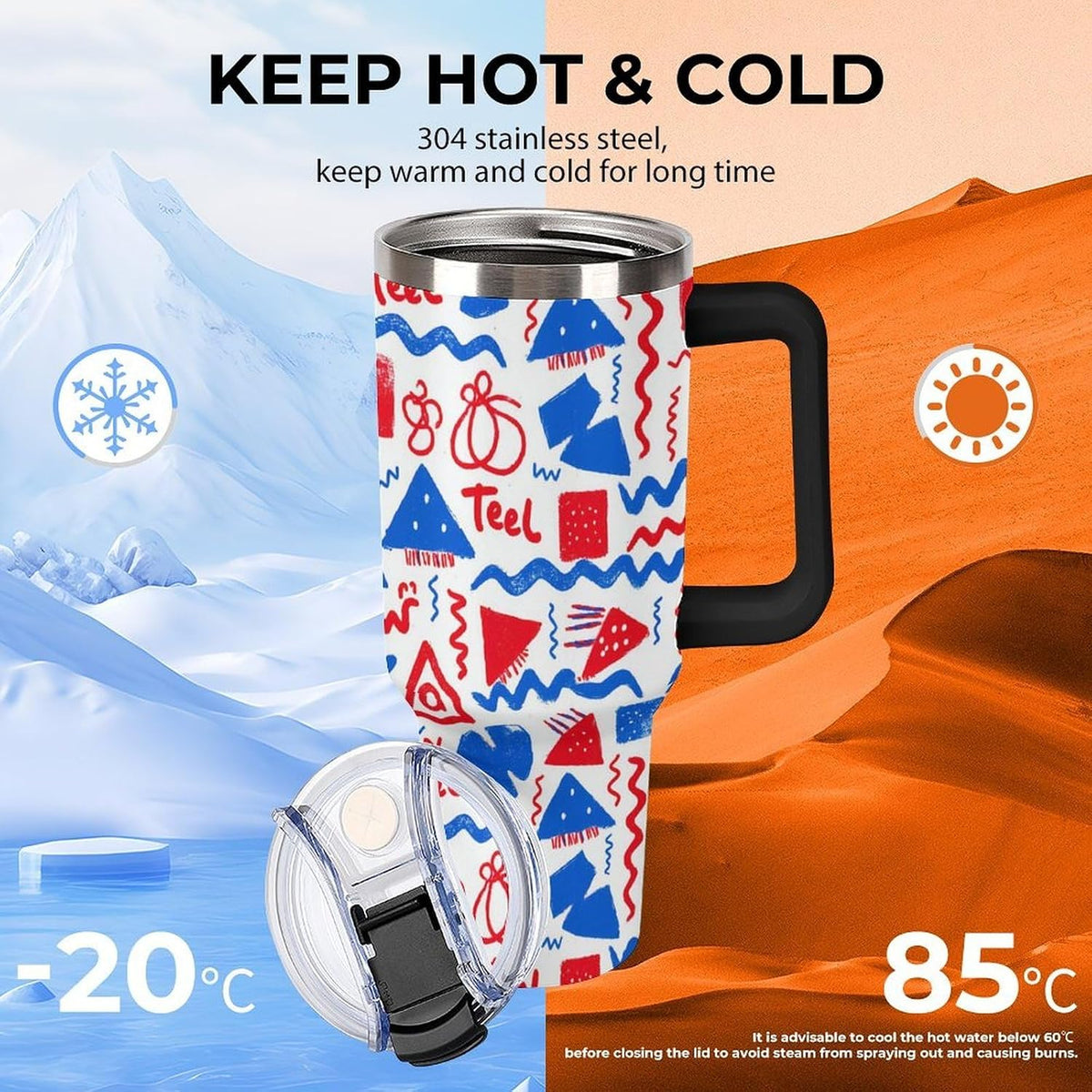 Leakproof Tumbler Vacuum Sealed Car Holder Friendly For Travel Simple Minimalist White Poppy Flower Pattern Coffee Mug Light Rose Red-style-27 - Colors C