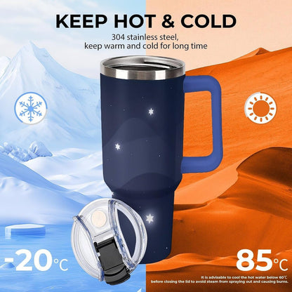 Leakproof Tumbler Vacuum Sealed Car Holder Friendly For Travel Simple Minimalist White Poppy Flower Pattern Coffee Mug Light Rose Red-style-27 - Colors C