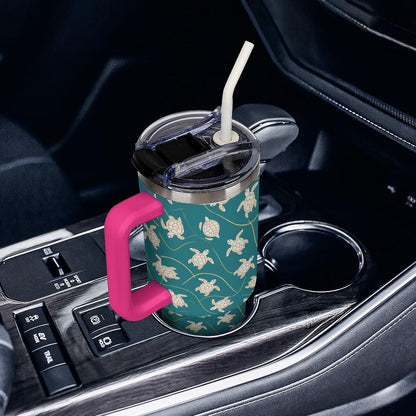 Leakproof Tumbler Vacuum Sealed Car Holder Friendly For Travel Simple Minimalist White Poppy Flower Pattern Coffee Mug Light Rose Red-style-27 - Colors C