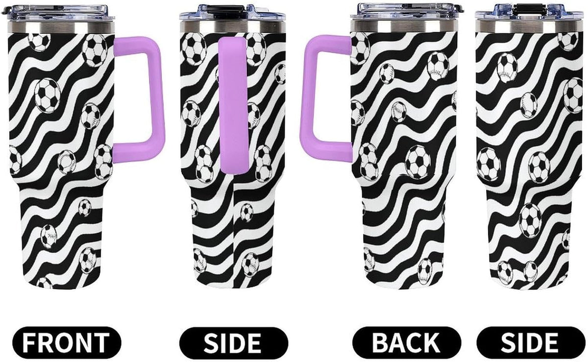 Leakproof Tumbler Vacuum Sealed Car Holder Friendly For Travel Simple Minimalist White Poppy Flower Pattern Coffee Mug Light Rose Red-style-27 - Colors C