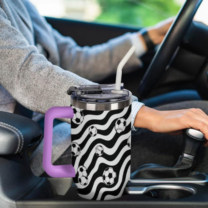 Leakproof Tumbler Vacuum Sealed Car Holder Friendly For Travel Simple Minimalist White Poppy Flower Pattern Coffee Mug Light Rose Red-style-27 - Colors C