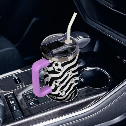 Leakproof Tumbler Vacuum Sealed Car Holder Friendly For Travel Simple Minimalist White Poppy Flower Pattern Coffee Mug Light Rose Red-style-27 - Colors C