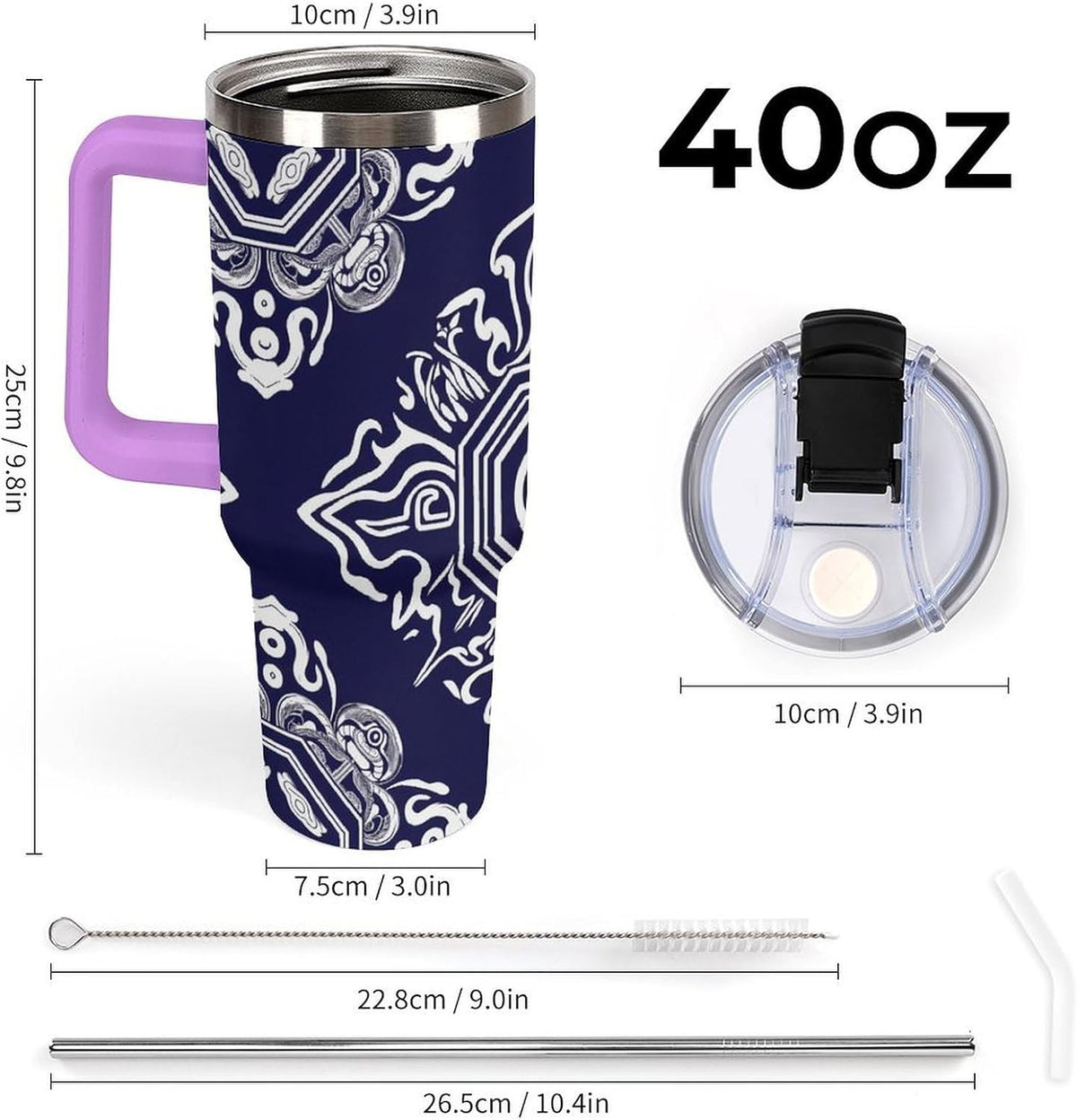 Leakproof Tumbler Vacuum Sealed Car Holder Friendly For Travel Simple Minimalist White Poppy Flower Pattern Coffee Mug Light Rose Red-style-27 - Colors C