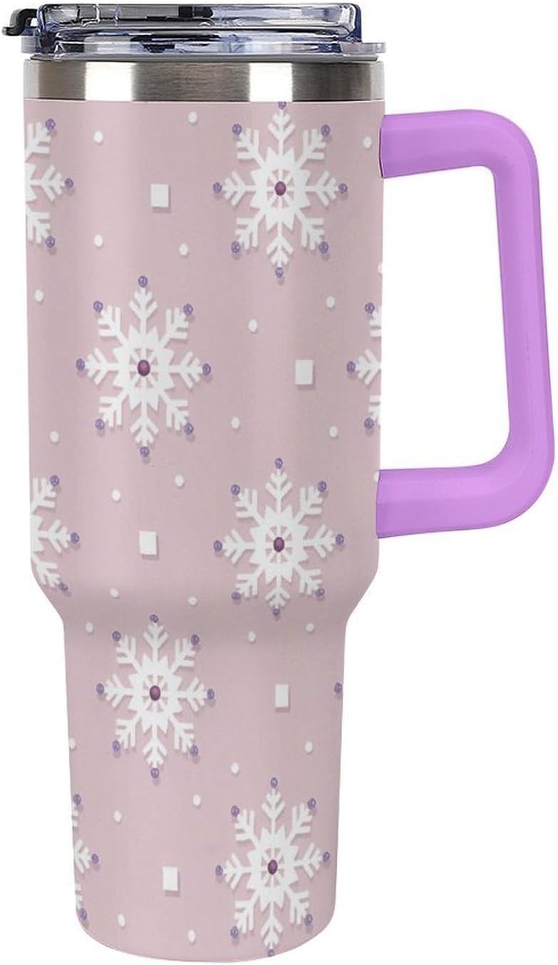 Leakproof Tumbler Vacuum Sealed Car Holder Friendly For Travel Simple Minimalist White Poppy Flower Pattern Coffee Mug Light Rose Red-style-27 - Colors C