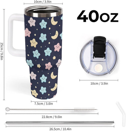 Leakproof Tumbler Vacuum Sealed Car Holder Friendly For Travel Simple Minimalist White Poppy Flower Pattern Coffee Mug Light Rose Red-style-27 - Colors C