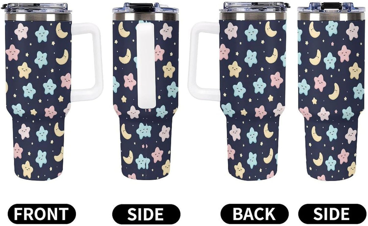 Leakproof Tumbler Vacuum Sealed Car Holder Friendly For Travel Simple Minimalist White Poppy Flower Pattern Coffee Mug Light Rose Red-style-27 - Colors C