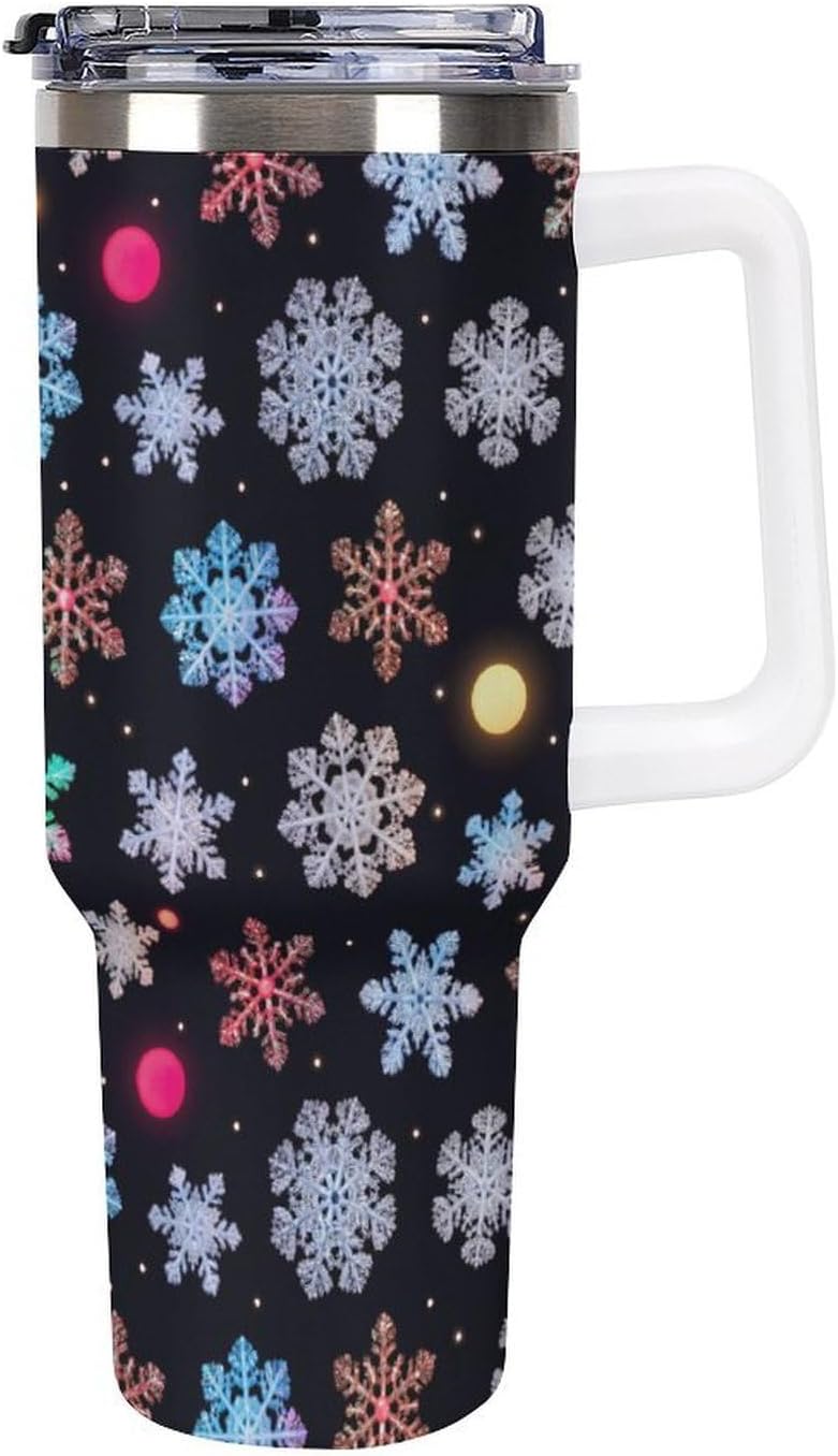 Leakproof Tumbler Vacuum Sealed Car Holder Friendly For Travel Simple Minimalist White Poppy Flower Pattern Coffee Mug Light Rose Red-style-27 - Colors C