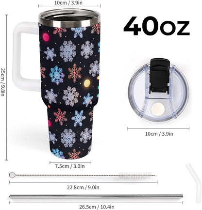 Leakproof Tumbler Vacuum Sealed Car Holder Friendly For Travel Simple Minimalist White Poppy Flower Pattern Coffee Mug Light Rose Red-style-27 - Colors C