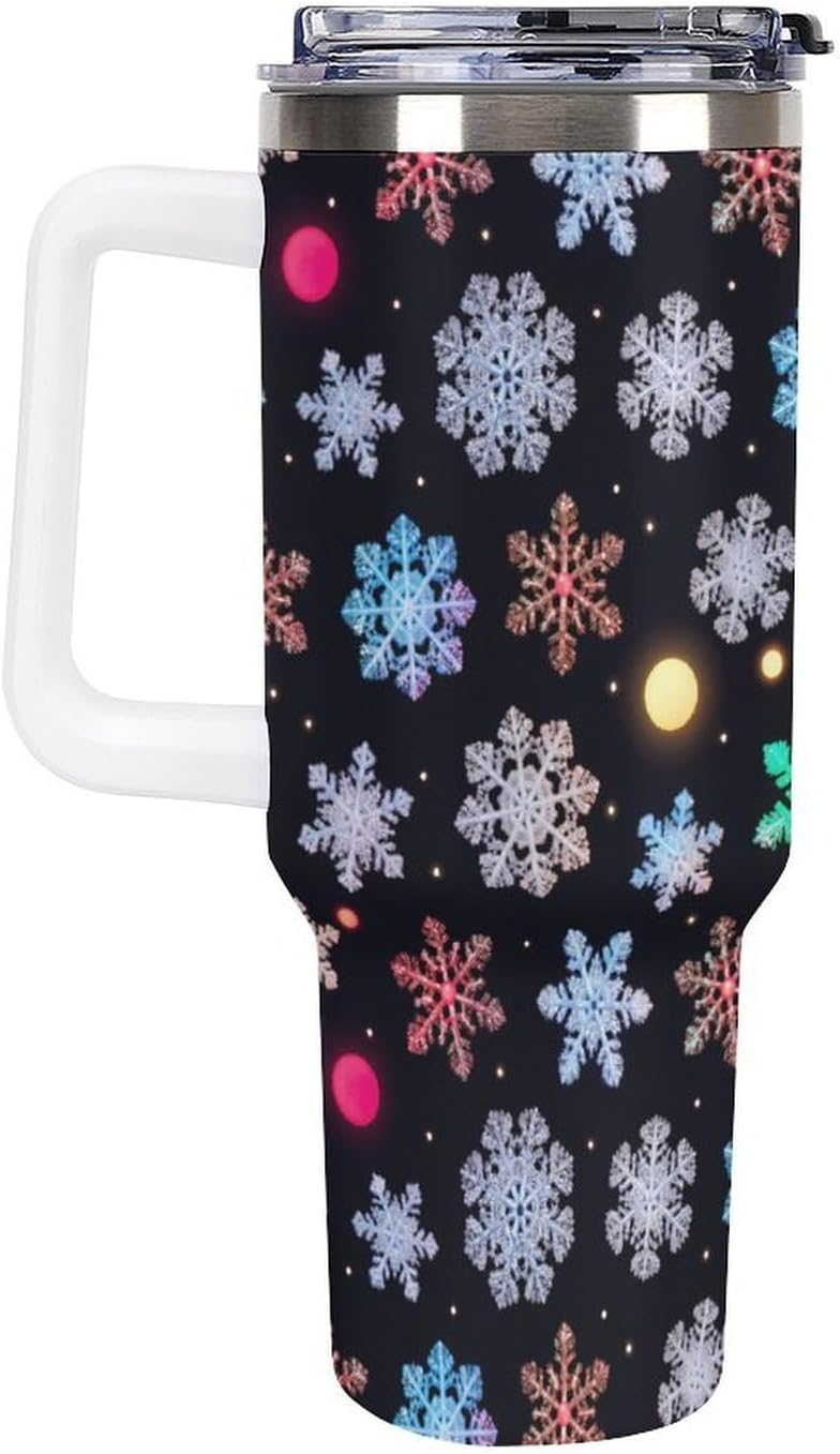 Leakproof Tumbler Vacuum Sealed Car Holder Friendly For Travel Simple Minimalist White Poppy Flower Pattern Coffee Mug Light Rose Red-style-27 - Colors C