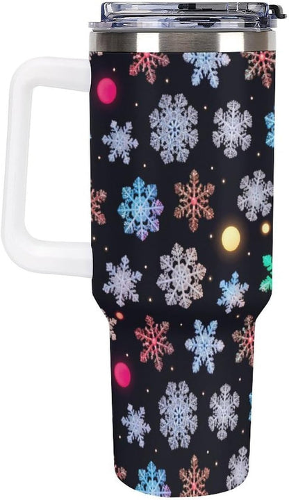 Leakproof Tumbler Vacuum Sealed Car Holder Friendly For Travel Simple Minimalist White Poppy Flower Pattern Coffee Mug Light Rose Red-style-27 - Colors C