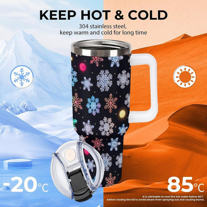Leakproof Tumbler Vacuum Sealed Car Holder Friendly For Travel Simple Minimalist White Poppy Flower Pattern Coffee Mug Light Rose Red-style-27 - Colors C