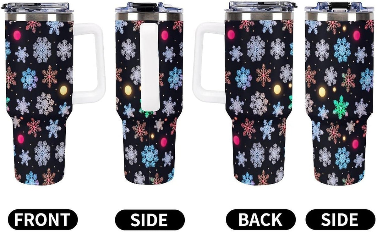 Leakproof Tumbler Vacuum Sealed Car Holder Friendly For Travel Simple Minimalist White Poppy Flower Pattern Coffee Mug Light Rose Red-style-27 - Colors C