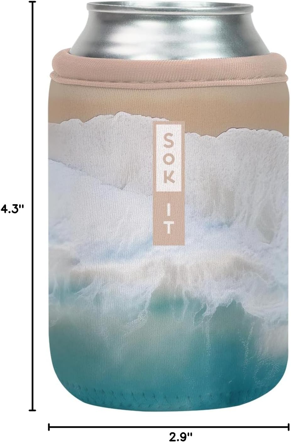 CanSok Sleeve for Beer & Soda Insulated Neoprene Cover (Ocean Oasis, 12oz Can Sleeve) - Colors F