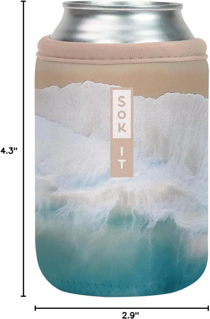 CanSok Sleeve for Beer & Soda Insulated Neoprene Cover (Ocean Oasis, 12oz Can Sleeve) - Colors F