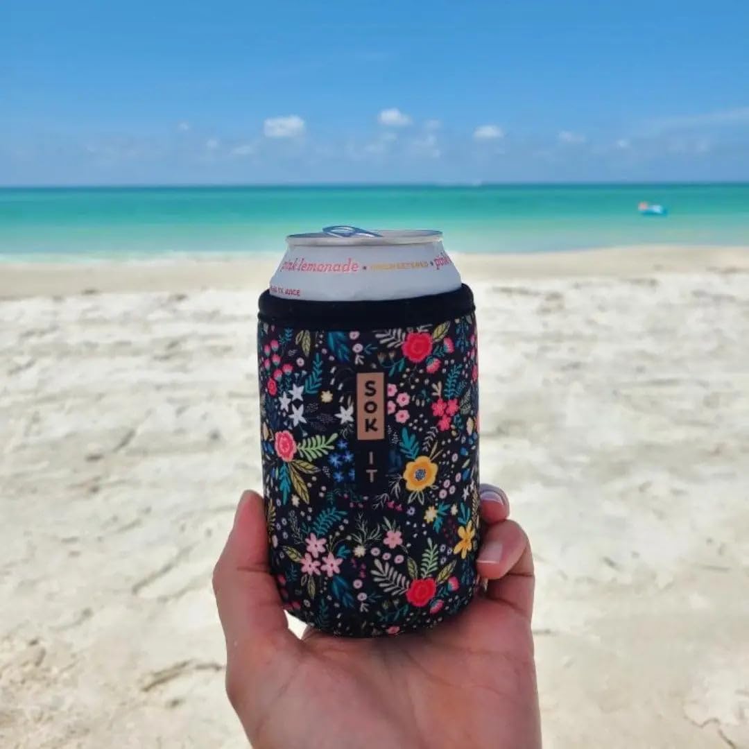 CanSok Sleeve for Beer & Soda Insulated Neoprene Cover (Ocean Oasis, 12oz Can Sleeve) - Colors F