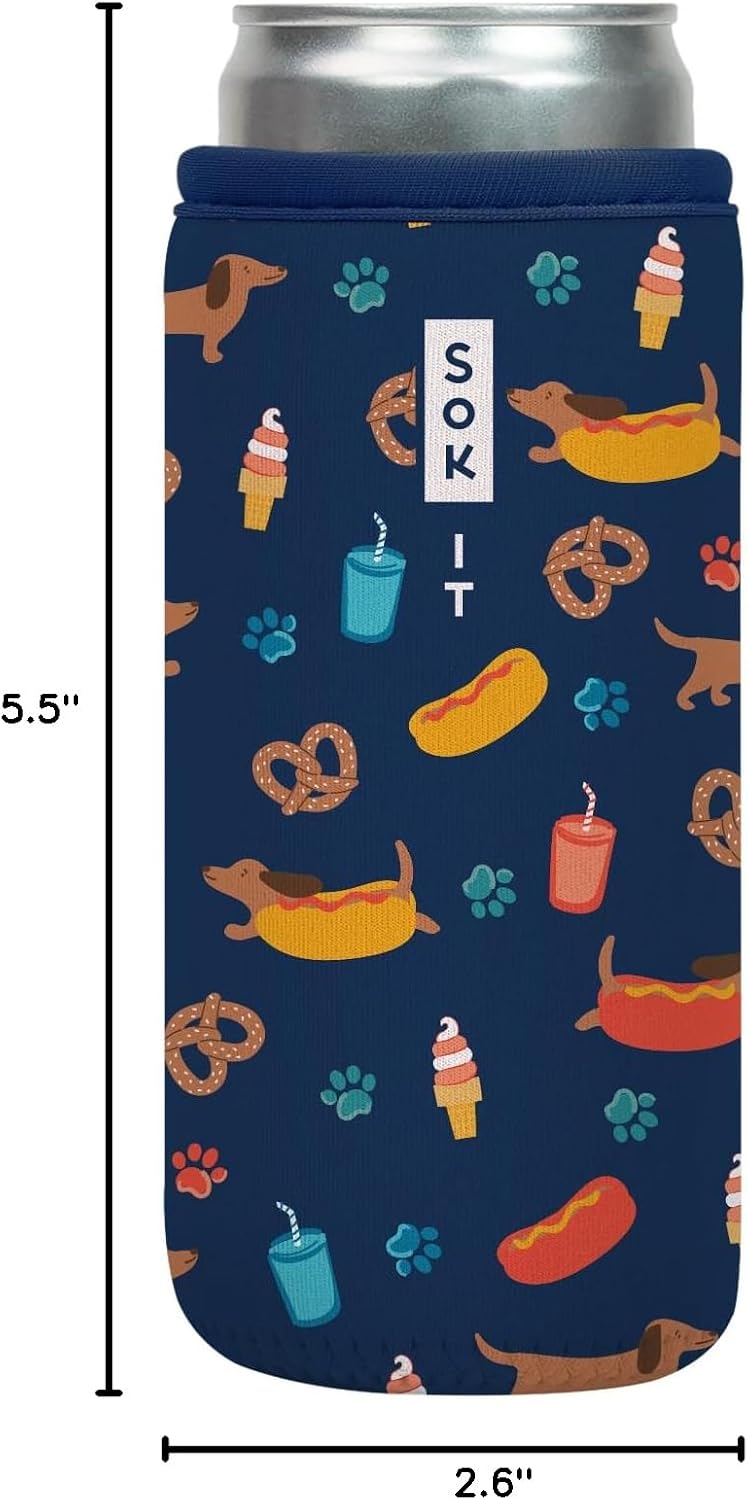 CanSok Sleeve for Beer & Soda Insulated Neoprene Cover (Ocean Oasis, 12oz Can Sleeve) - Colors F